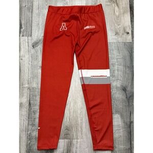 Game Time Men's Athletic Leggings Activewear Red White Gray Accents Size L